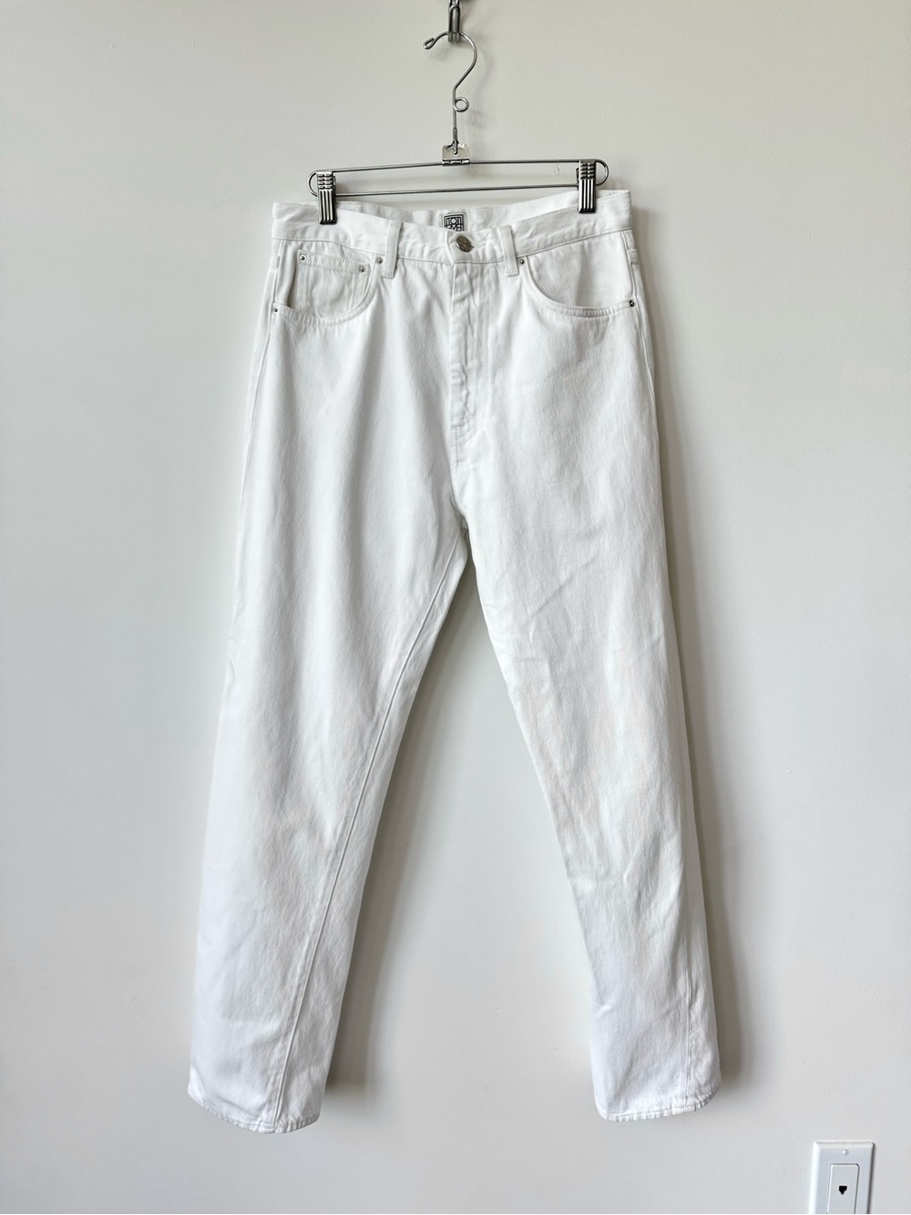 Toteme Twisted Seam White Straight-Leg High Rise Jeans - Size 27 - Made in Italy